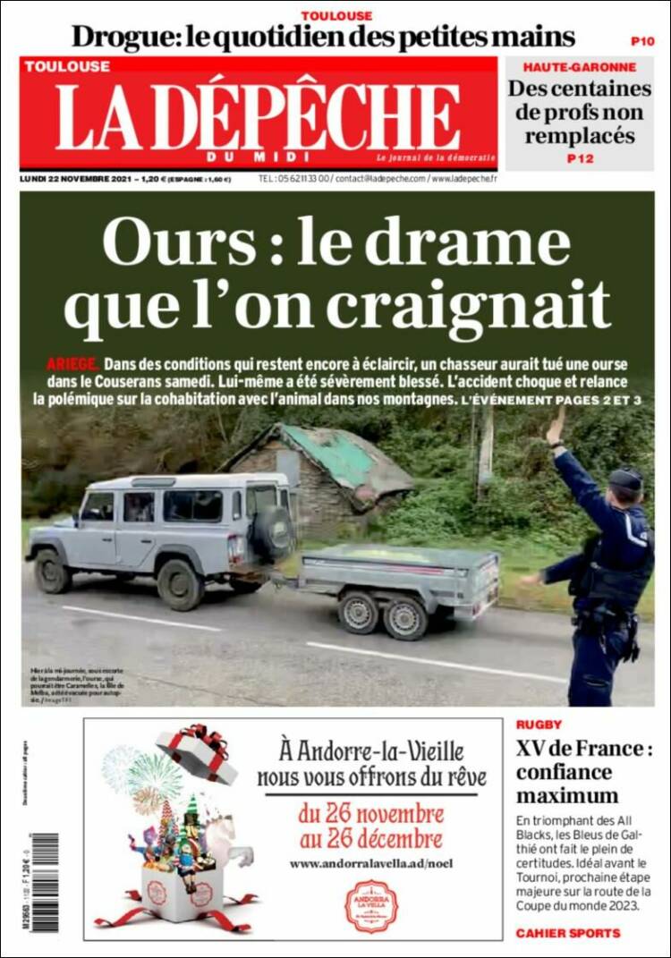 Portada de La Dépêche du Midi (Francia)