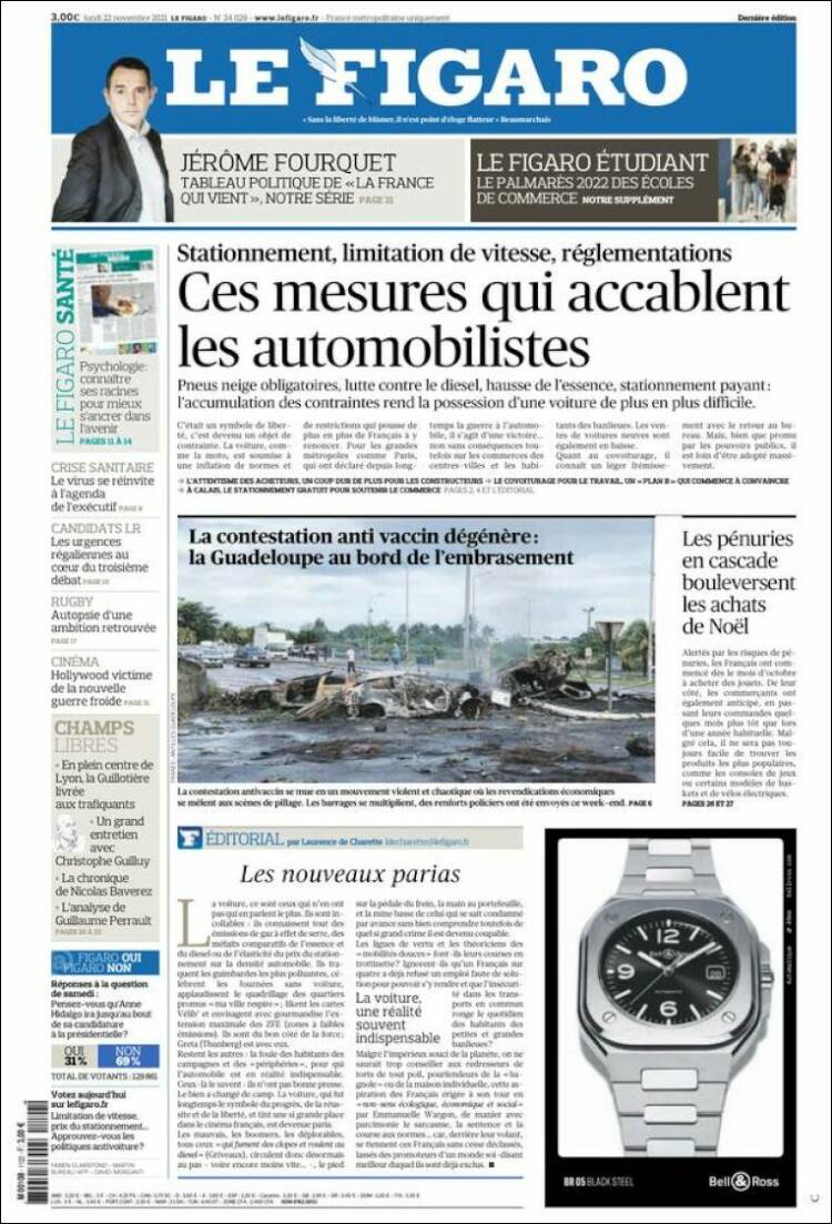 Portada de Le Figaro (Francia)
