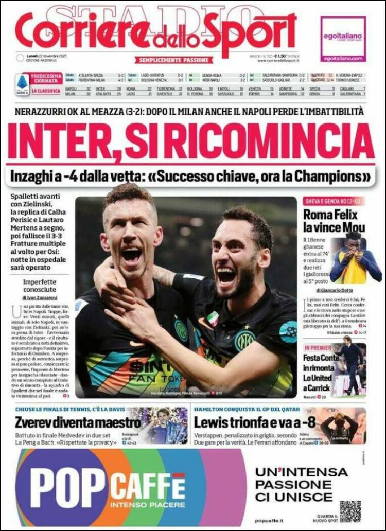 Portada de Corriere dello Sport (Italia)