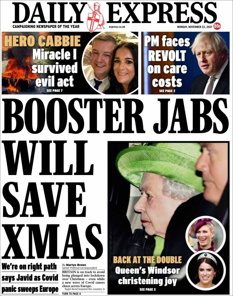 Portada de Daily Express (Reino Unido)