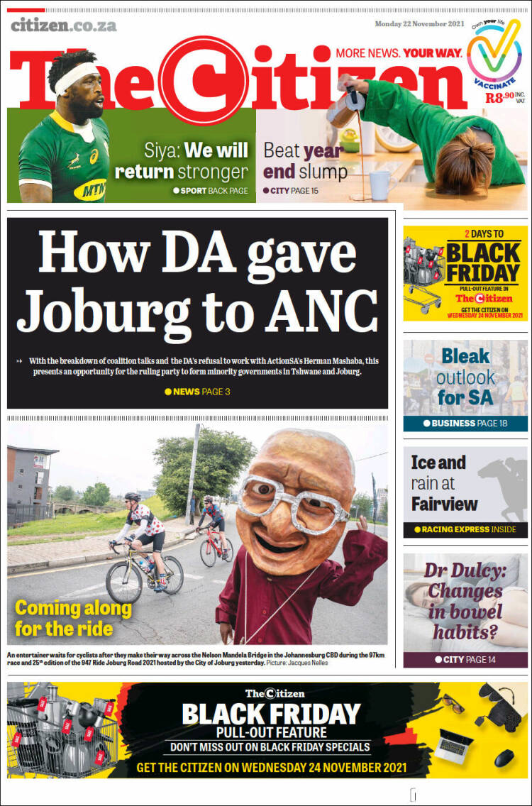 Portada de The Citizen (Sud&aacute;frica)