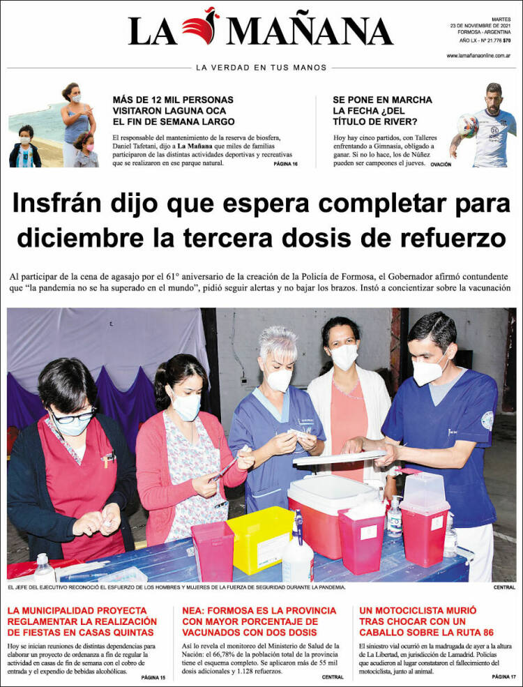 Portada de Diario La Mañana (Argentina)