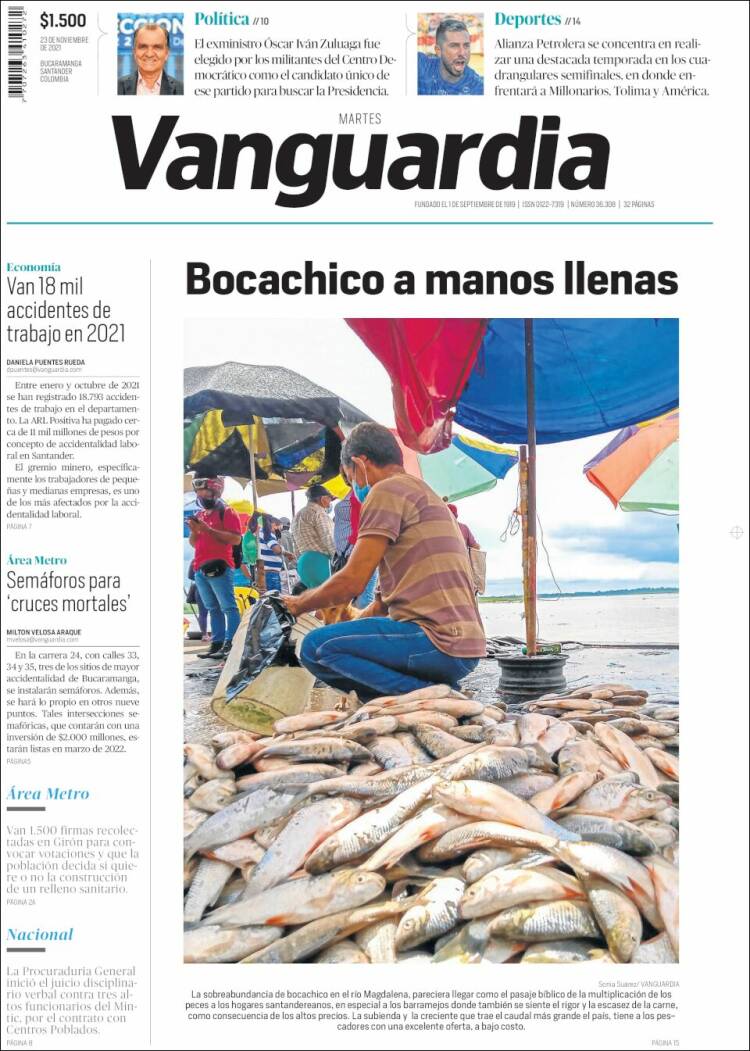 Portada de Vanguardia Liberal (Colombia)