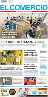 Portada de El Comercio (Ecuador)