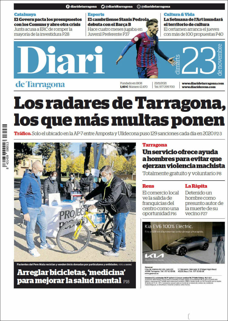 Portada de Diari de Tarragona (Espa&ntilde;a)