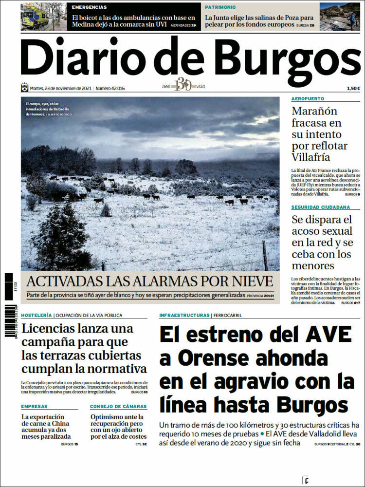 Portada de Diario de Burgos (Espa&ntilde;a)