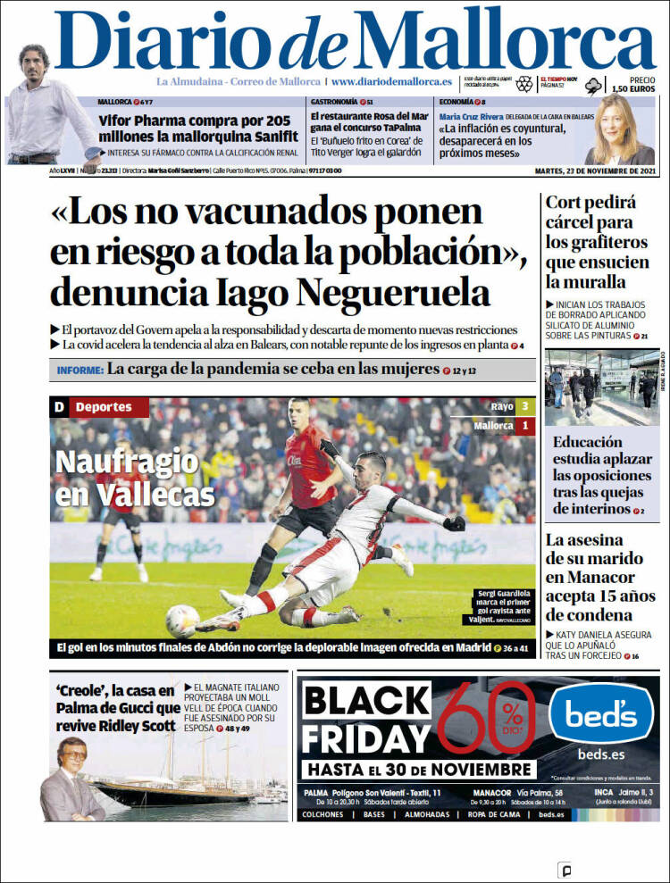 Portada de Diario de Mallorca (Espa&ntilde;a)