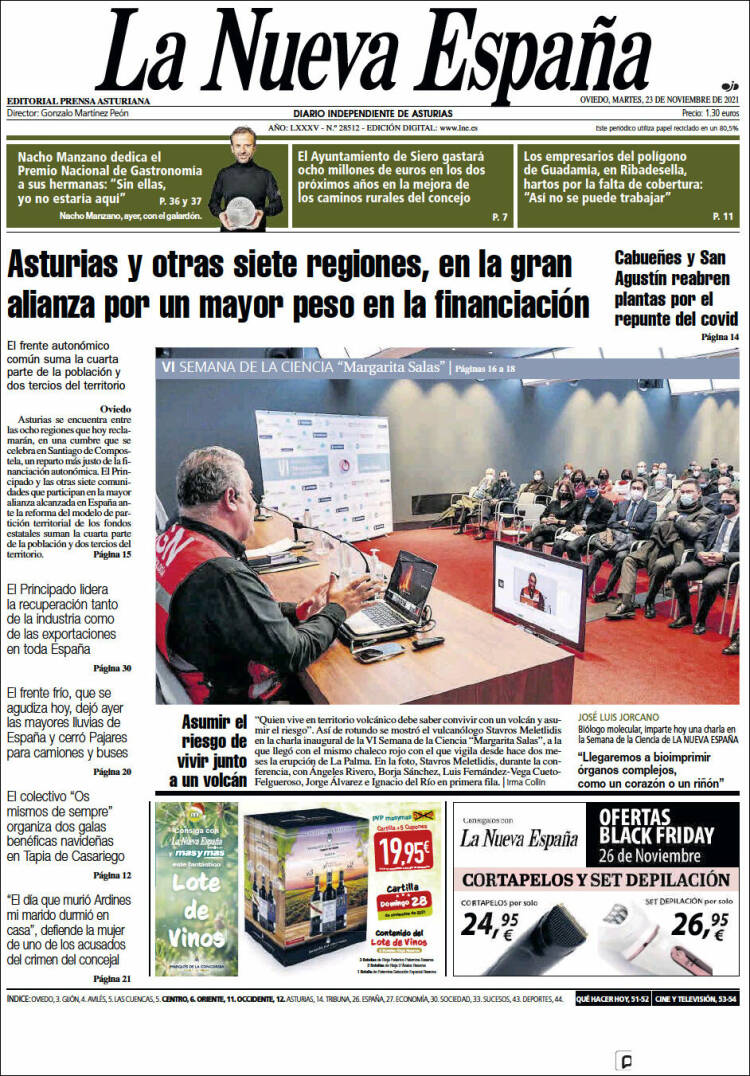 Portada de La Nueva España (Espa&ntilde;a)