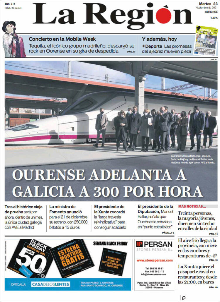 Portada de La Región de Ourense (Espa&ntilde;a)