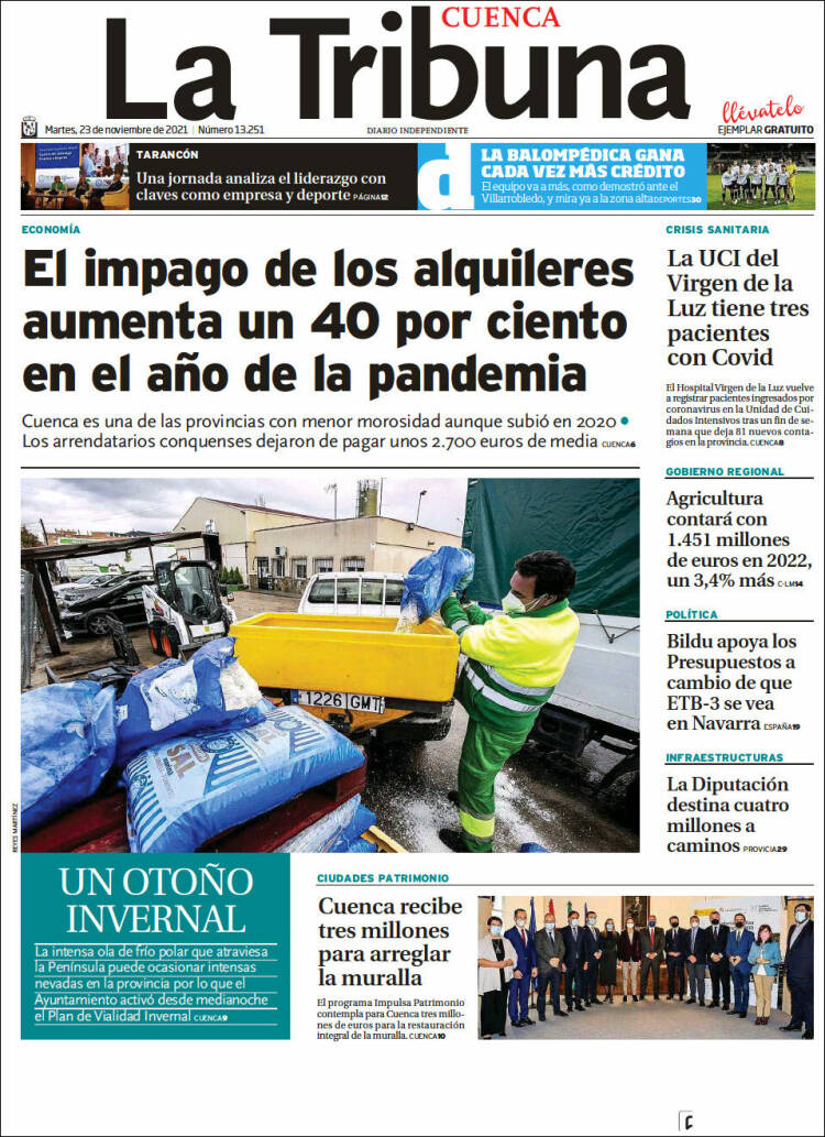 Portada de La Tribuna de Cuenca (Espa&ntilde;a)