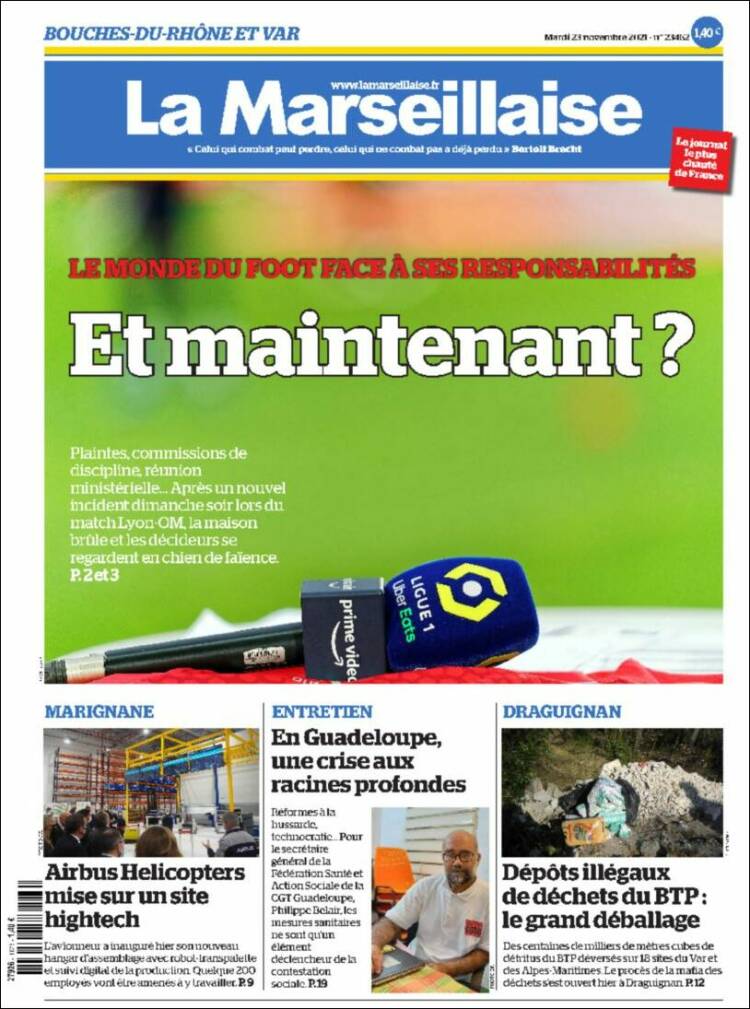 Portada de La Marseillaise (Francia)