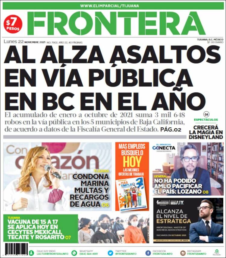 Portada de Frontera (México)