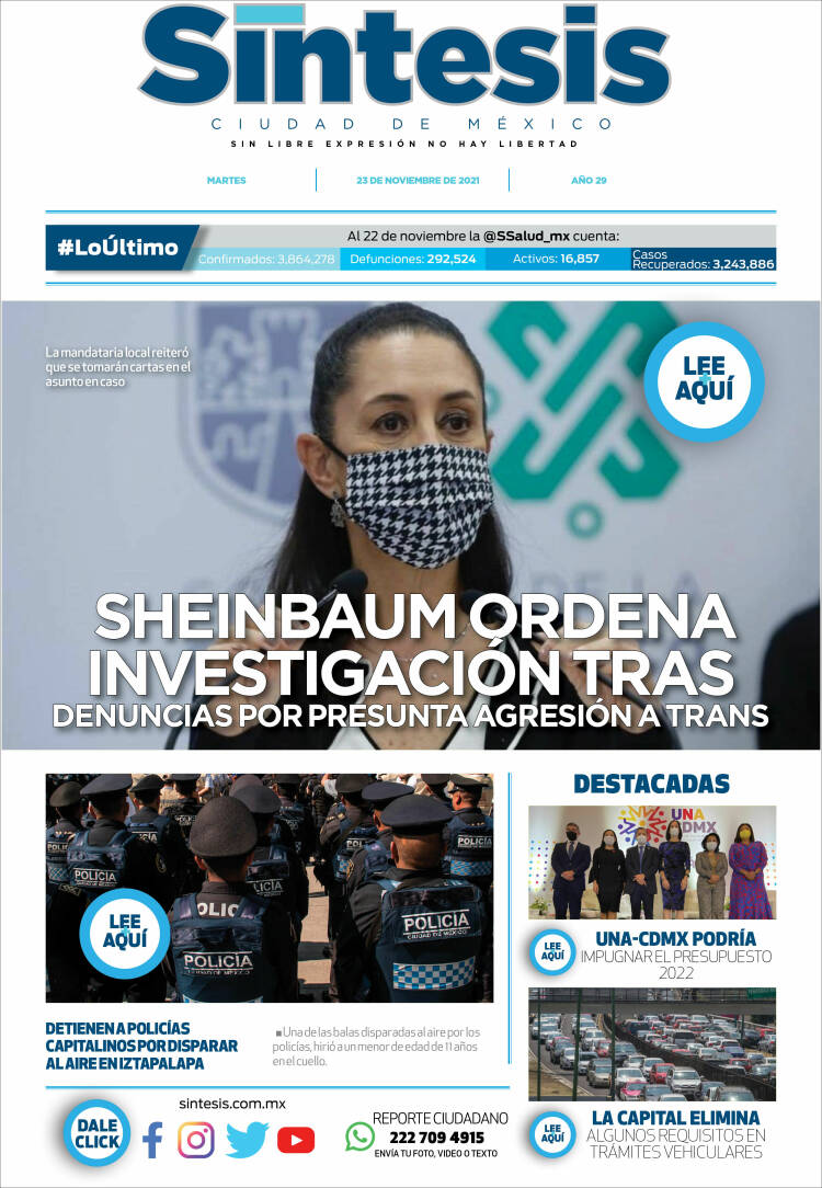 Portada de Síntesis Nacional (Mexico)