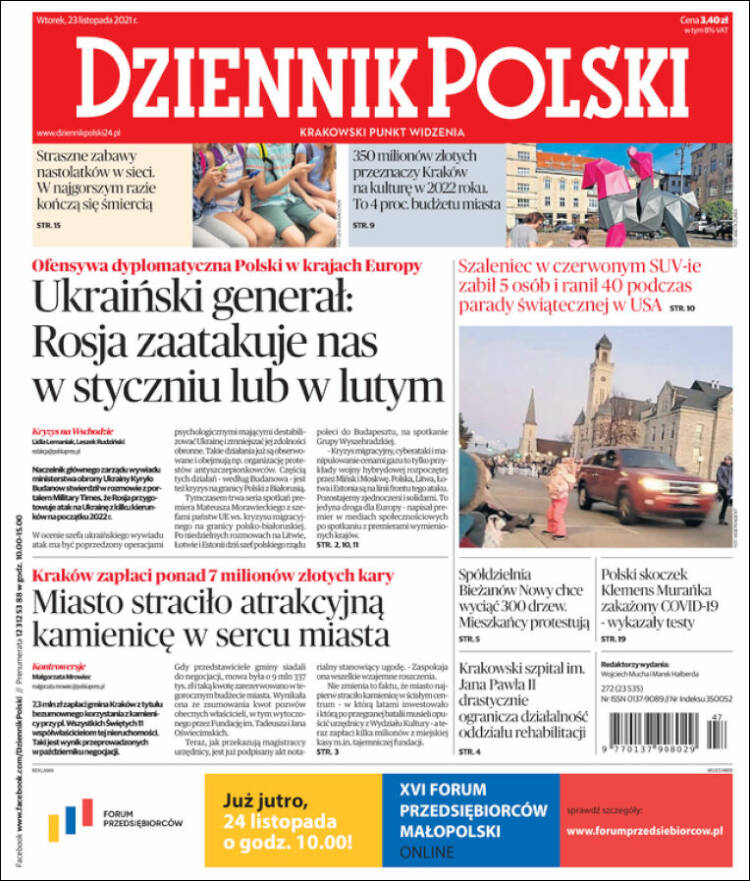 Portada de Dziennik (Polonia)