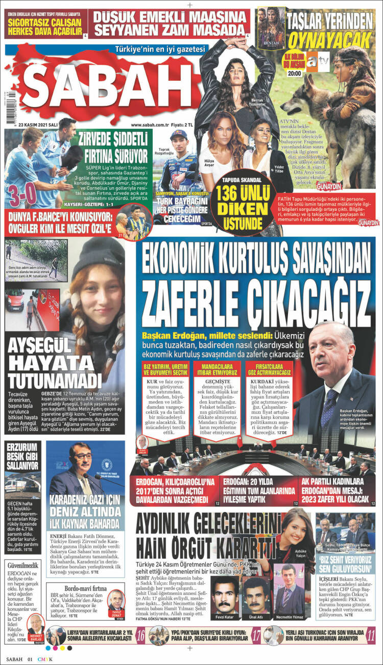 Portada de Sabah (Turqu&iacute;a)