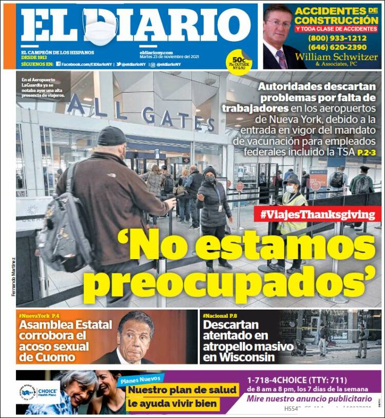 Portada de El Diario NY (USA)