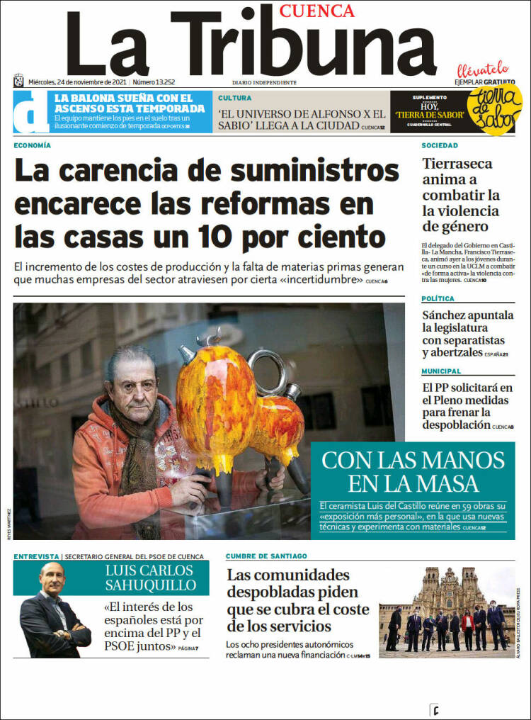 Portada de La Tribuna de Cuenca (España)