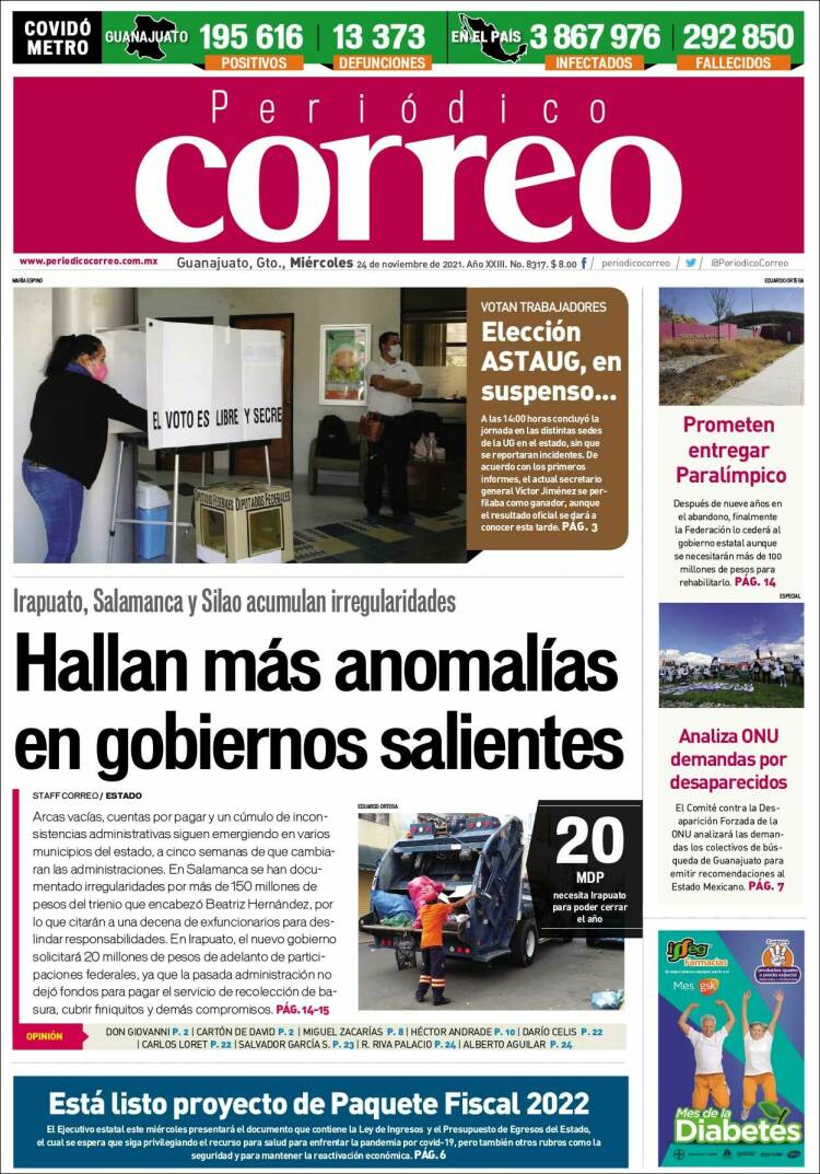 Portada de Correo - El diario del Estado de Guanajuato (México)