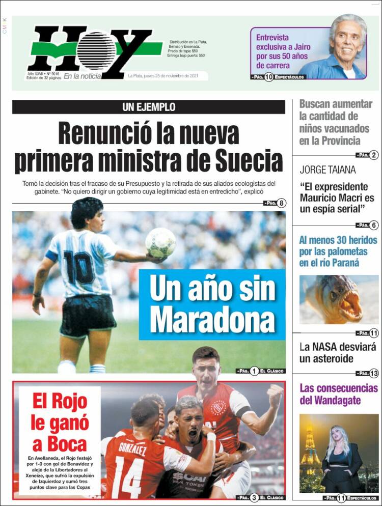 Portada de Diario Hoy (Argentina)