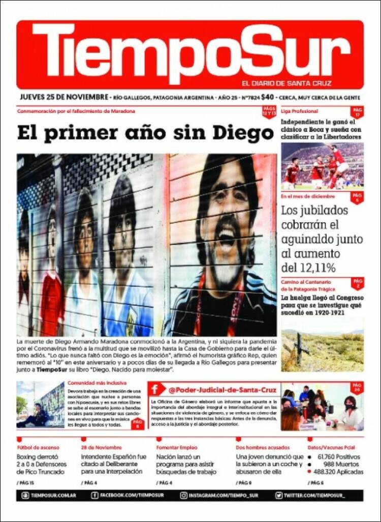 Portada de Tiempo Sur (Argentina)