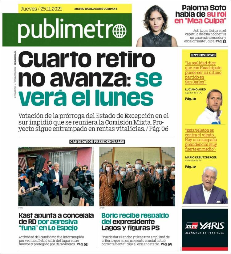 Portada de Publimetro (Chile)