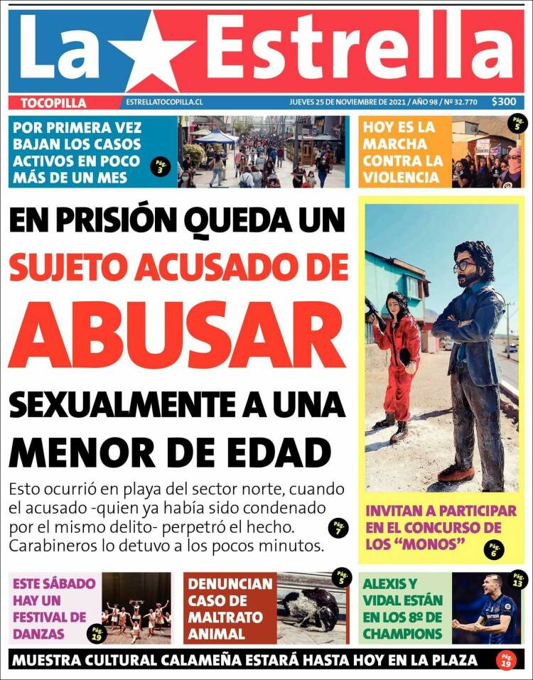 Portada de La Estrella de Tocopilla (Chile)