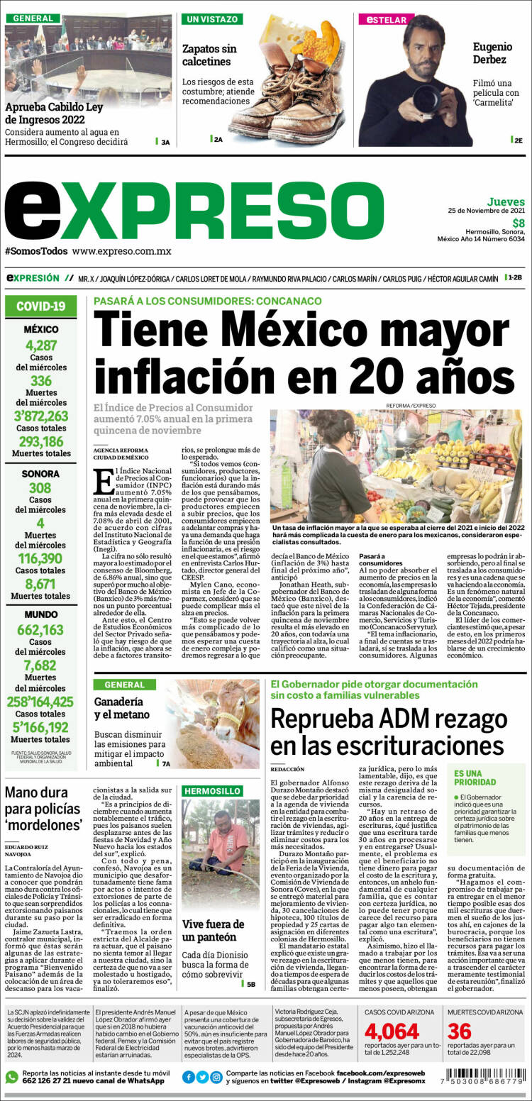 Portada de Expreso (México)