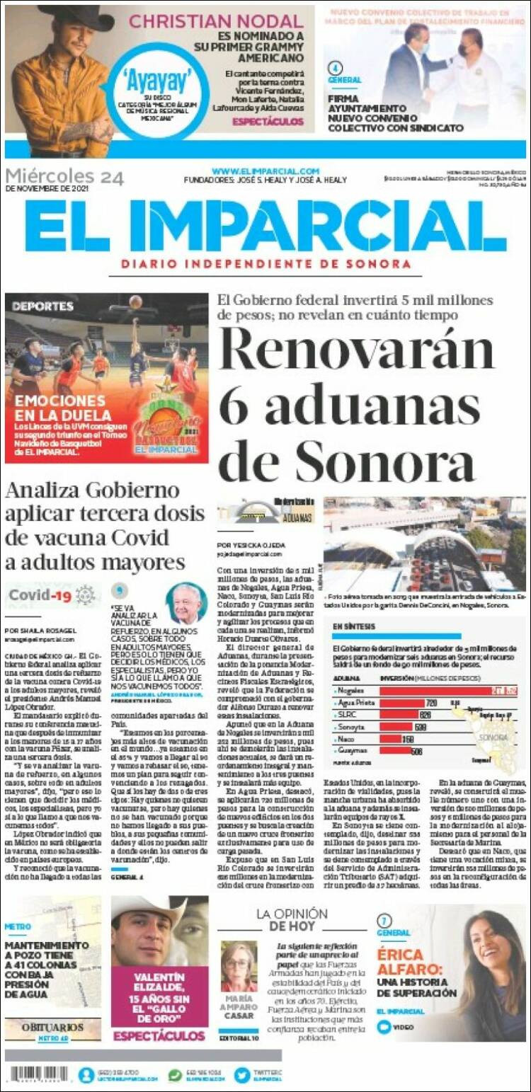 Portada de El Imparcial (México)