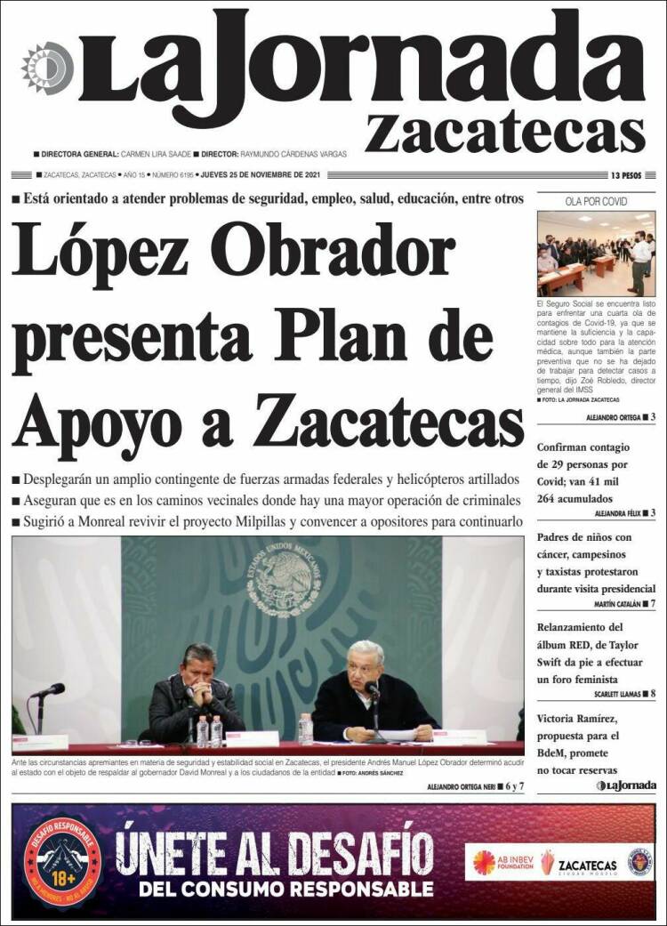 Portada de Jornada de Zacatecas (México)