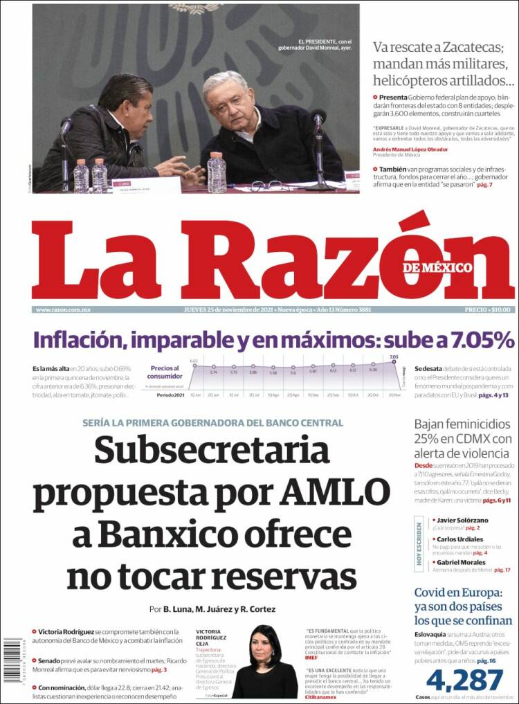 Portada de La Razón (México)