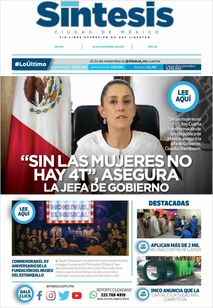 Portada de Síntesis Nacional (México)