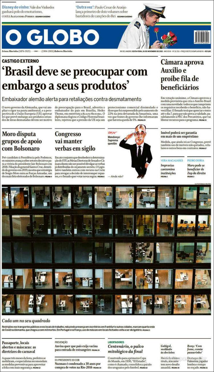 Portada de O Globo (Brasil)