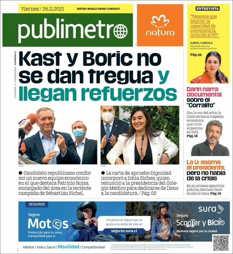 Portada de Publimetro (Chile)