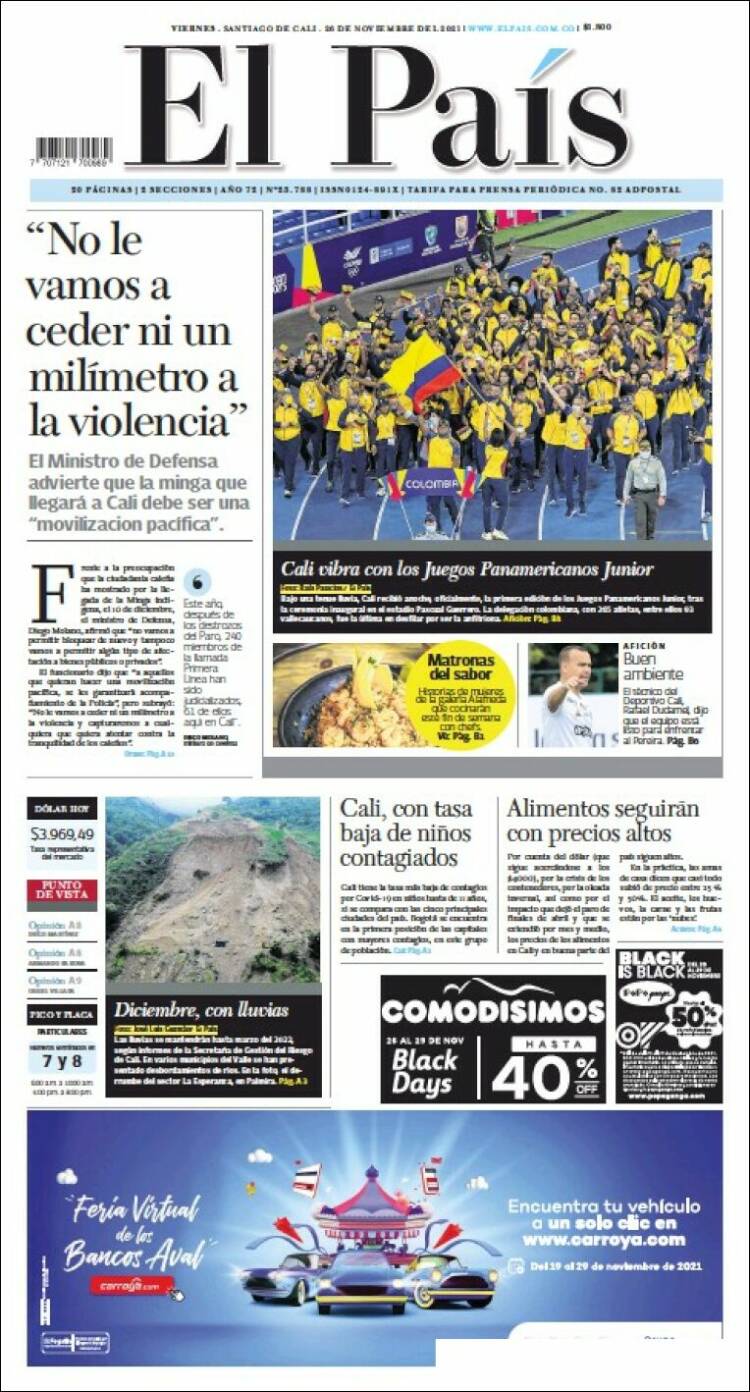 Portada de El País - Cali (Colombia)