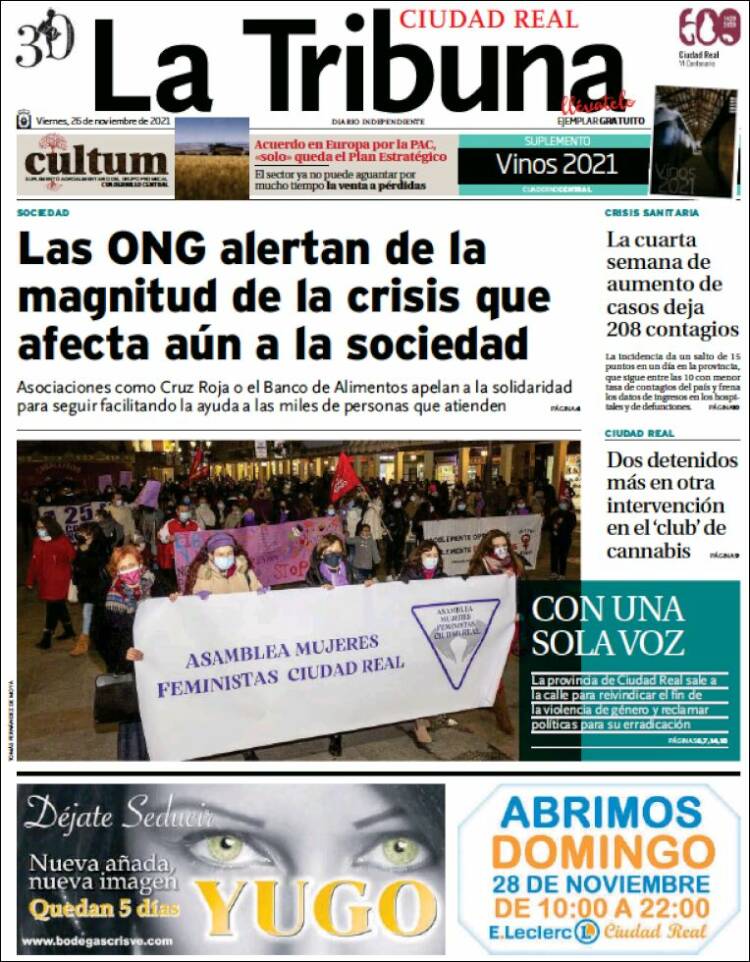 Portada de La Tribuna de Ciudad Real (Espagne)