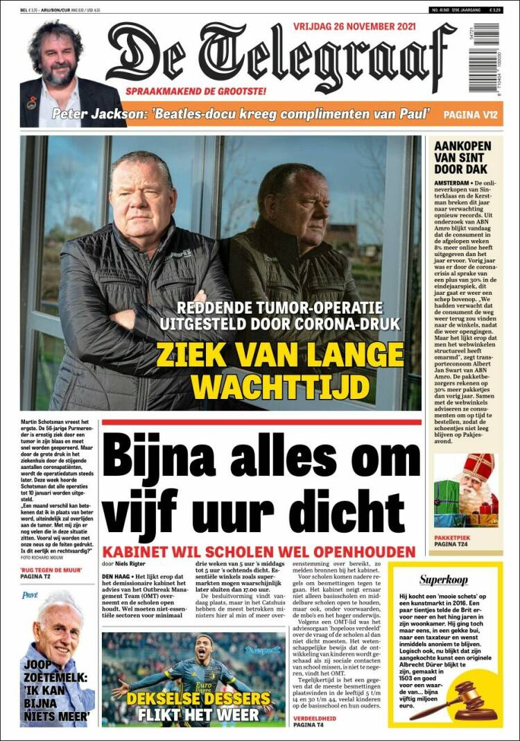 Portada de De Telegraaf (Pa&iacute;ses Bajos)