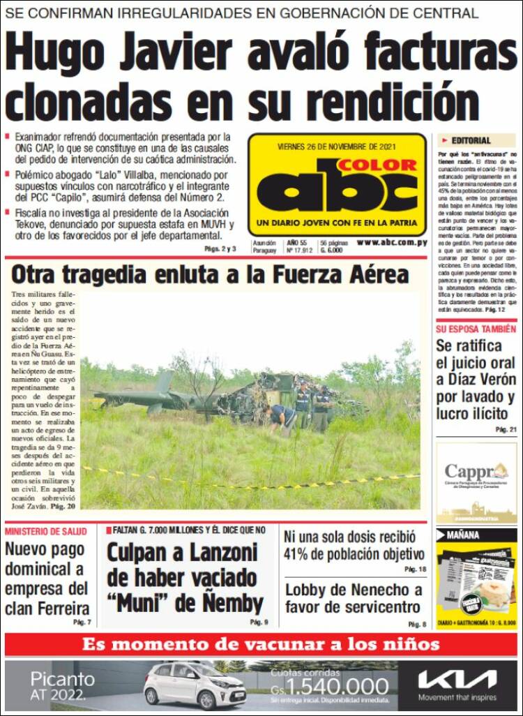 Portada de ABC Color (Paraguay)
