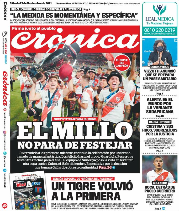 Portada de Crónica (Argentina)