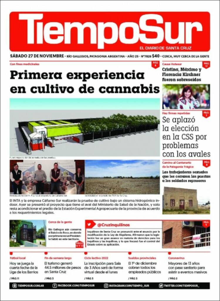 Portada de Tiempo Sur (Argentina)