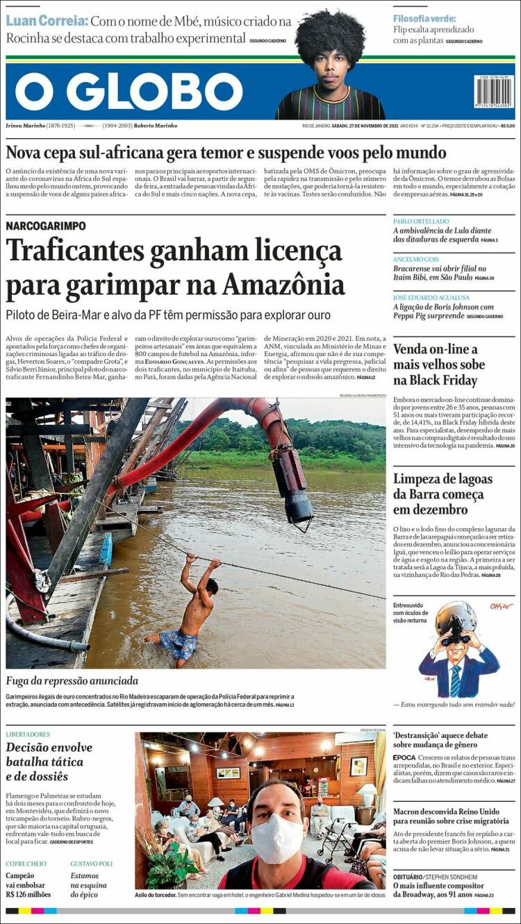 Portada de O Globo (Brasil)