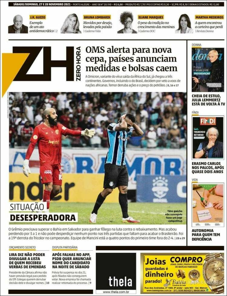 Portada de Zero Hora (Brasil)