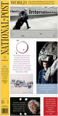 Portada de The National Post (Canadá)