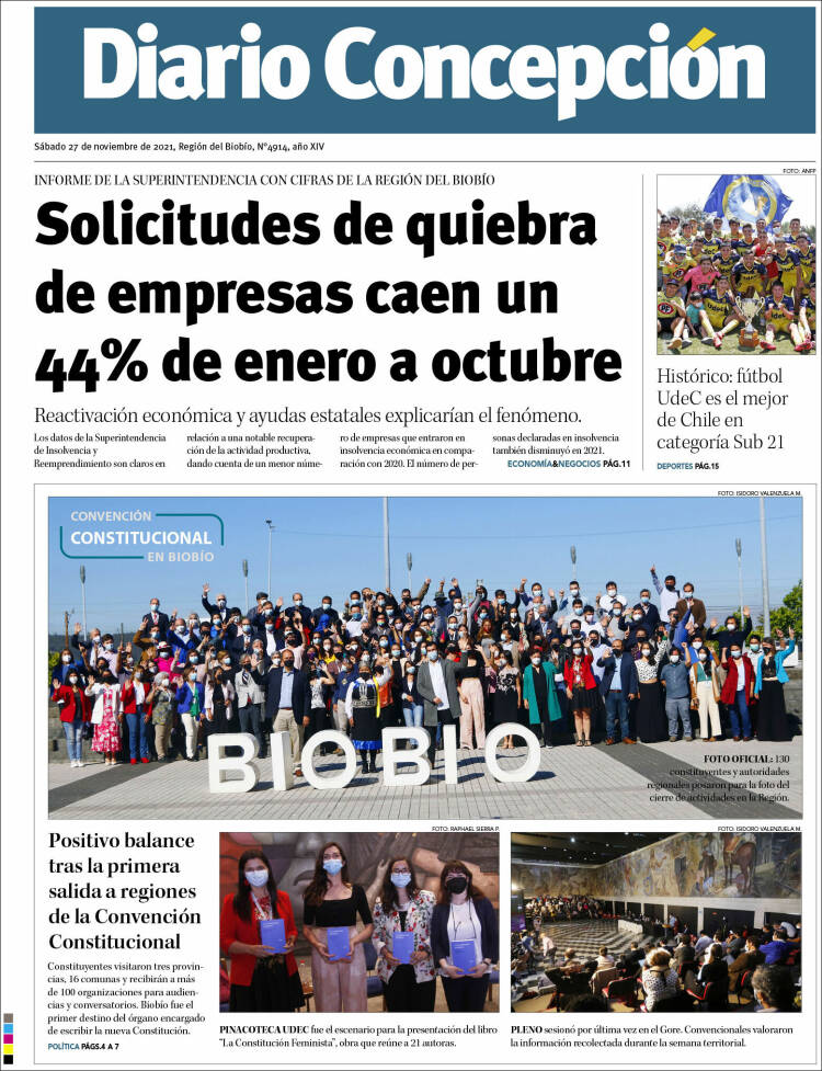 Portada de Diario de Concepción (Chile)