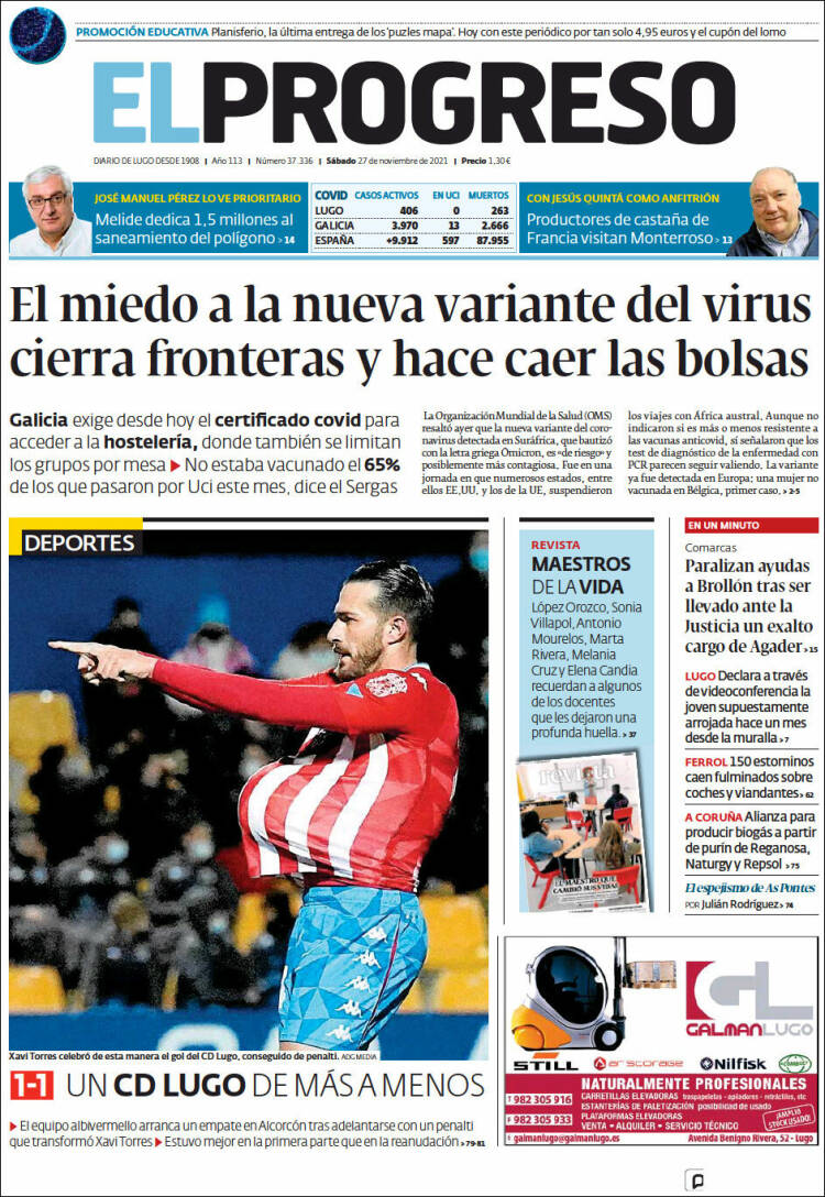 Portada de El Progreso (Espa&ntilde;a)