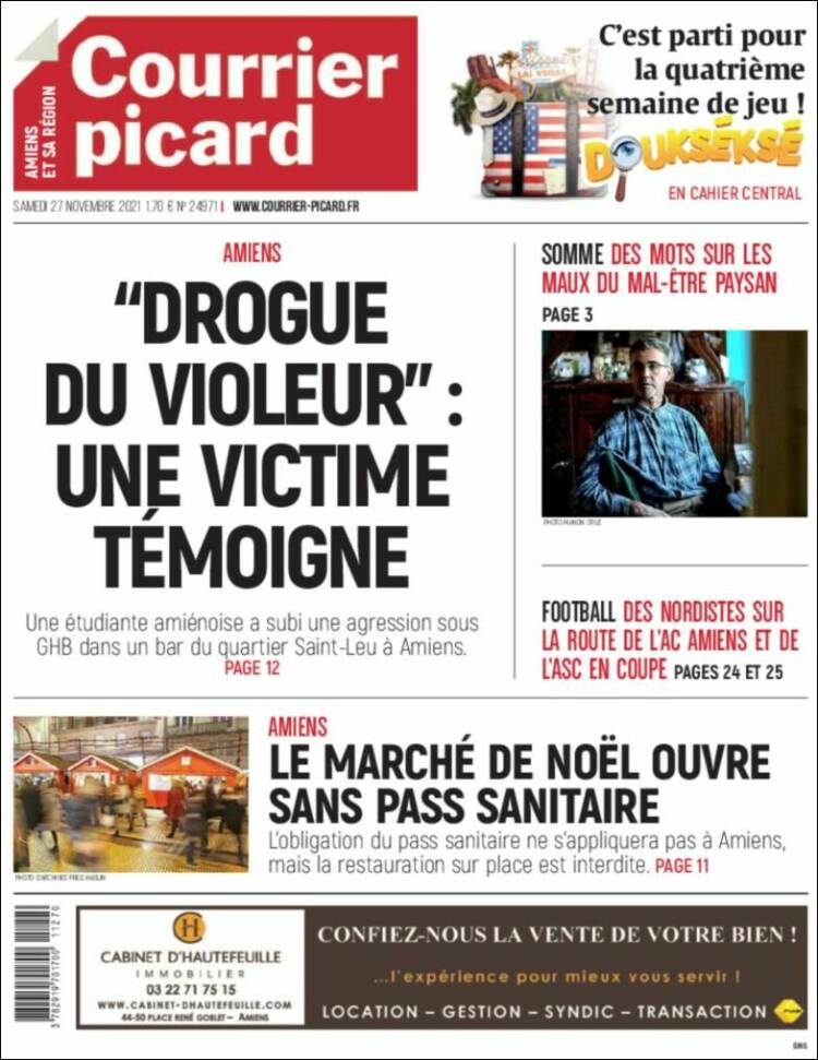 Portada de Courrier Picard (Francia)