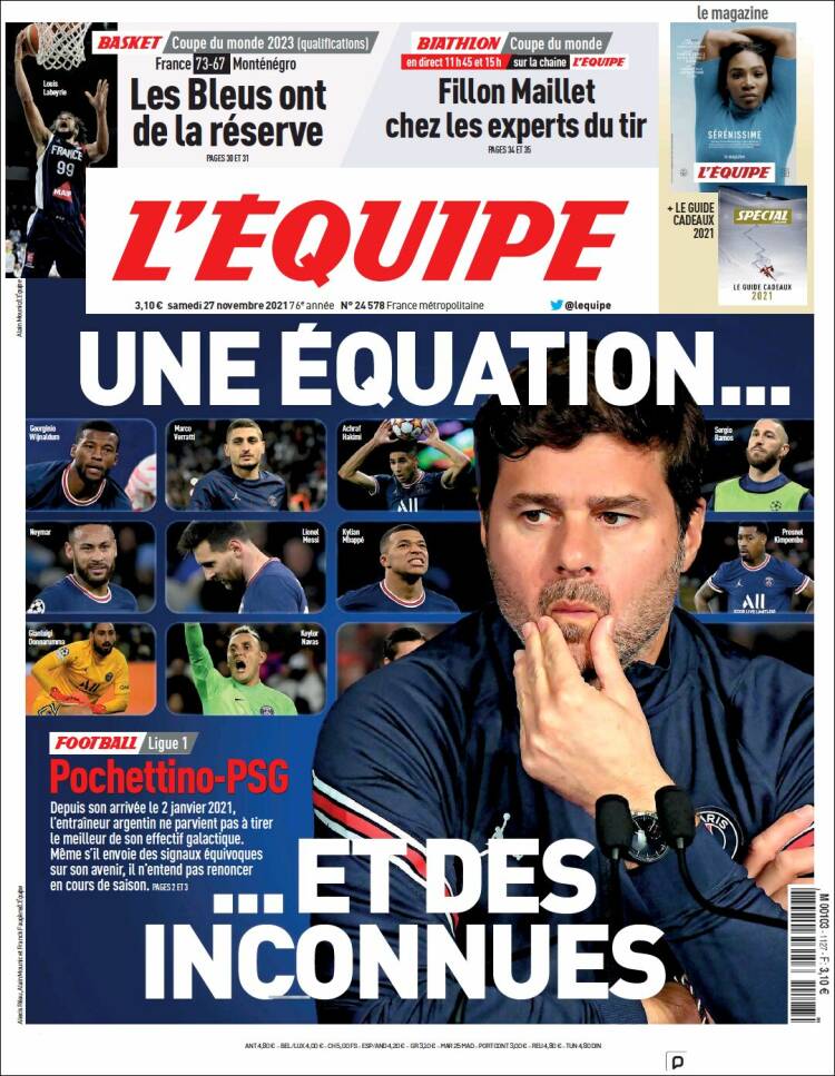 Portada de L'Equipe (Francia)