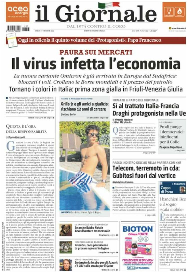 Portada de il Giornale (Italia)