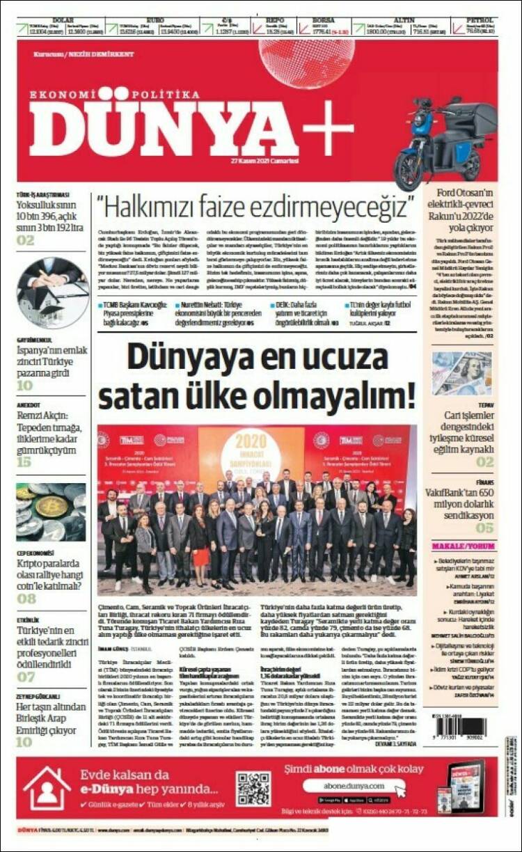 Portada de Dünya (Turqu&iacute;a)