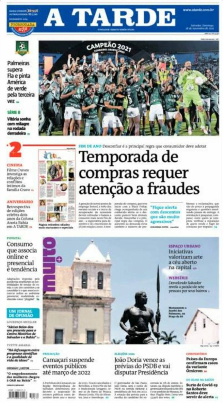 Portada de Diário A Tarde (Brésil)