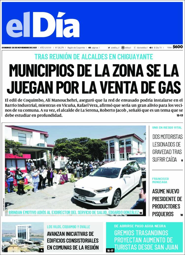 Portada de El Día (Chile)